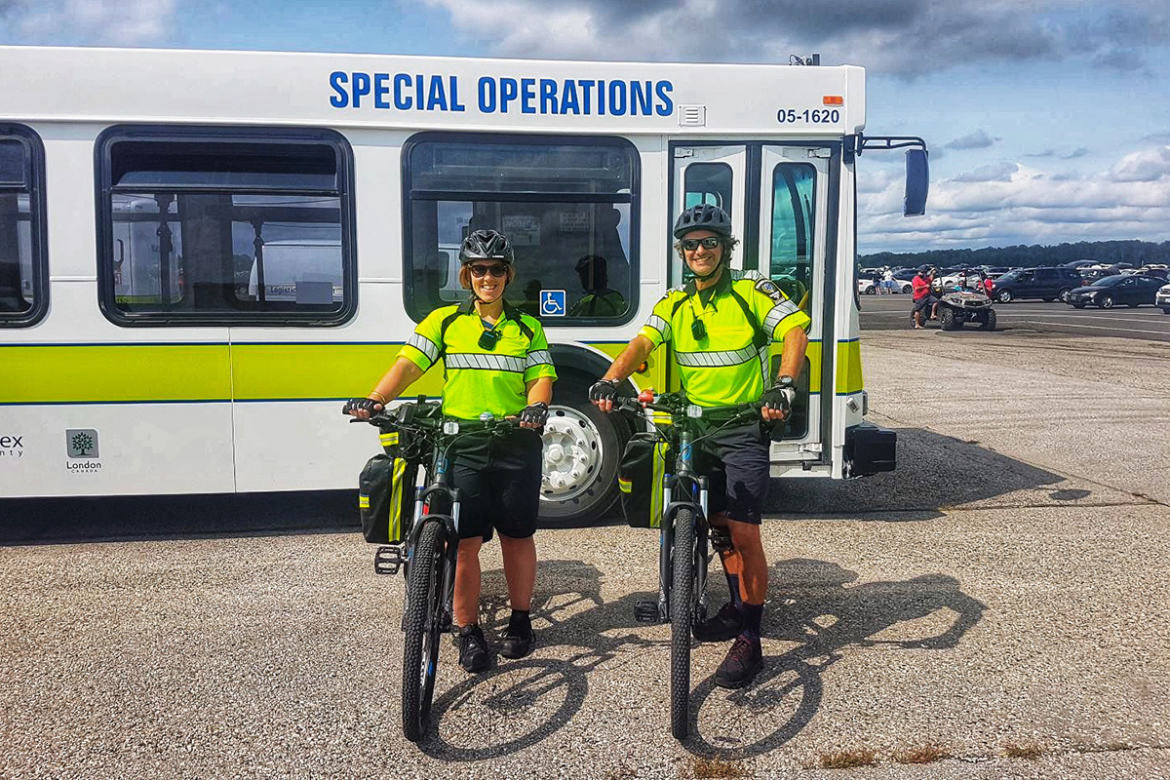 two paramedics with bikes